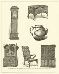 Möbel von John Wesley, jetzt in seinem Haus, Nr. 47, City Road, London, EC (Gravur)