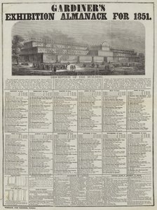Gardiners Ausstellungskalender für 1851