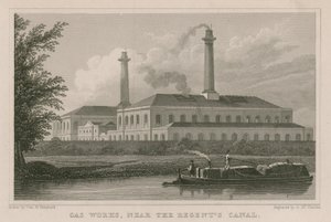 Gaswerke in der Nähe des Regents Canal, London von English School