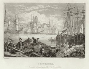 Gateshead vor der großen Explosion und dem Feuer am 6. Oktober 1854 von English School