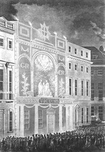 Versammlung auf dem Portman Square zur Beobachtung einer Illumination für den Frieden zwischen Großbritannien und Frankreich, 1806