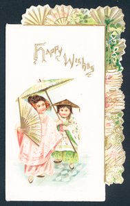Geisha-Mädchen und chinesisches Mädchen von English School