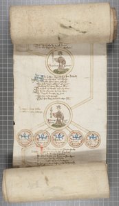 Genealogische Rolle der Könige von England, ca. 1440-79 (Feder & Tinte auf Pergament) von English School