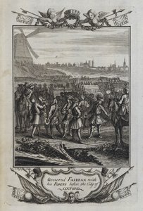 General Fairfax mit seinen Truppen vor der Stadt Oxford (Gravur) von English School