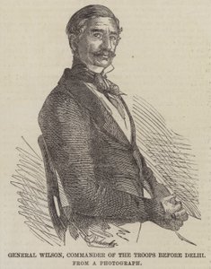 General Wilson, Kommandeur der Truppen vor Delhi (Stich) von English School