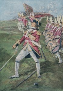 General Wolfe verwundet in der Schlacht von Quebec, Kanada, 1759 von English School