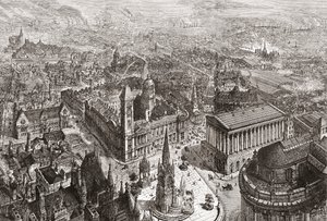 Gesamtansicht von Birmingham, West Midlands, England