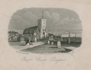 Allgemeine Ansicht der Pfarrkirche in Brighton von English School