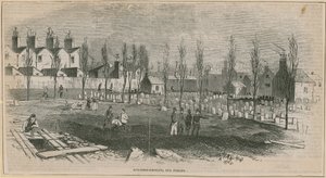 Gesamtansicht des Friedhofs in Spa Fields von English School