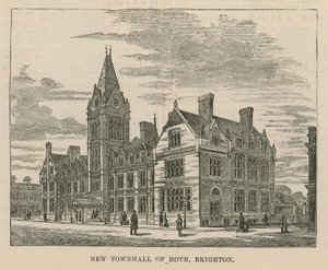 Allgemeine Ansicht des neuen Rathauses von Hove von English School