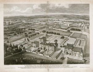 Gesamtansicht der Überreste der Bermondsey-Abtei, wie sie 1805 erschien von English School