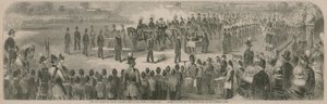 Gesamtansicht der Szene im Hyde Park anlässlich der Verleihung des Victoria-Kreuzes von English School