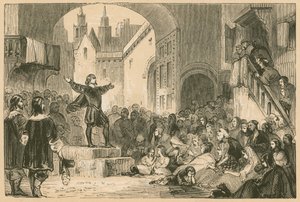 George Wishart predigt in Dundee während der Pest von English School