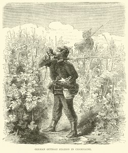 Deutsche Außenpostenstation in der Champagne, September 1870 von English School
