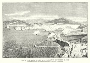 Gibraltar: Ansicht des großen Angriffs auf Gibraltar von English School