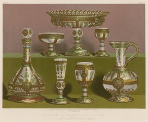 Vergoldetes und emailliertes Glas aus der Kaiserlichen Manufaktur, St. Petersburg von English School