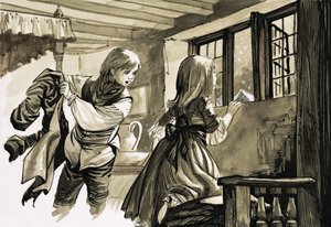 Mädchen und Junge schauen in den Schnee von English School
