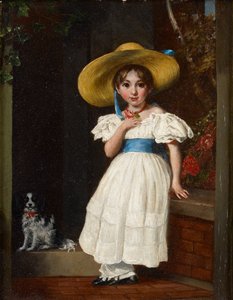Mädchen mit Strohhut, ca. 1840 von English School
