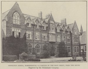 Godolphin School, Hammersmith, ein Teil der Hauptfront, von Süden (Gravur)