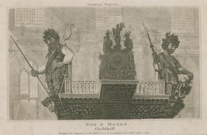 Gog und Magog, Guildhall, London von English School