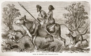 Auf dem Weg zum Markt - die Überlandroute, Illustration aus der Bildausgabe des Lebens und der Entdeckungen von David Livingstone von J. Ewing Richie, veröffentlicht von A. Fullarton & Co., 1876