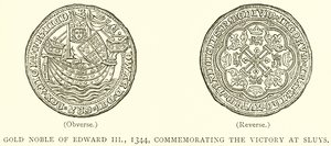 Goldene Noble von Edward III, 1344, zur Erinnerung an den Sieg bei Sluys von English School