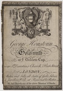 Goldschmiede und Silberschmiede, George Houstoun, Visitenkarte von English School
