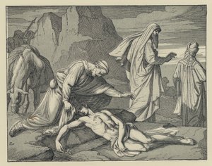 Der barmherzige Samariter (Gravur) von English School