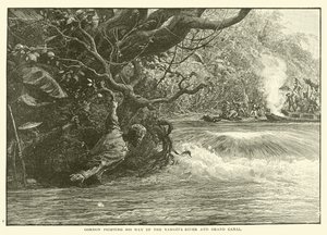 Gordon kämpft sich den Jangtse-Fluss und den Großen Kanal hinauf (Stich) von English School