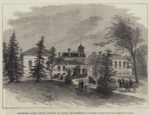 Regierungshaus, Ottawa, Dominion von Kanada, die Residenz von Prinzessin Louise und dem Marquis von Lorne (Gravur) von English School