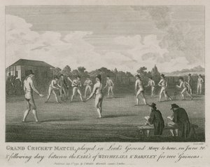 Großes Cricket-Match auf dem Lords Ground, Marylebone, London von English School
