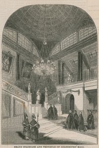 Große Treppe und Vorhalle der Goldsmiths Hall von English School