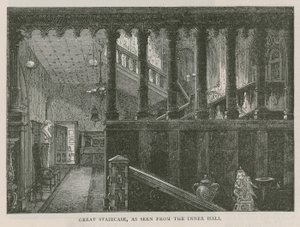 Große Treppe, gesehen von der inneren Halle, Holland House von English School