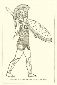 Griechischer Krieger in Kriegsrüstung von English School