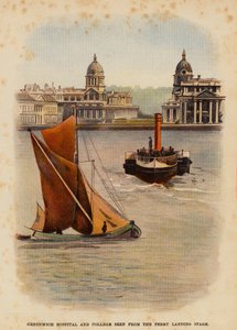 Greenwich Hospital und College vom Fähranleger aus gesehen von English School