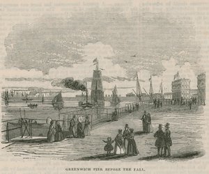 Greenwich Pier vor dem Einsturz von English School