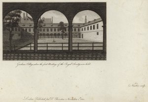 Gresham College, wo die ersten Treffen der Royal Society stattfanden