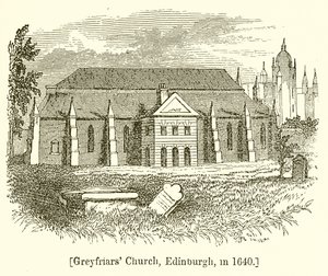 Greyfriars Kirche, Edinburgh, 1640 von English School