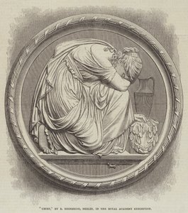 "Trauer" von R Siemering, Berlin, in der Ausstellung der Königlichen Akademie (Gravur) von English School