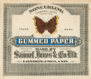Gummiertes Papier, hergestellt von Samuel Jones & Co Ltd, London von English School