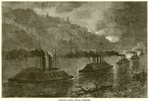 Kanonenboote passieren vor Vicksburg von English School
