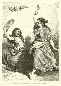 Zigeunerin, Gitana aus Granada, tanzt den Zorongo von English School