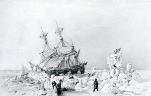 HMS Terror im Eis gefangen