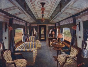 Der Tagesabteil der Königin, Königlicher Salon, London und North Western Railway von English School