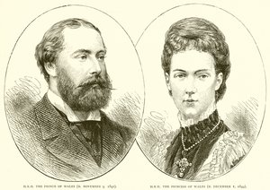 H.R.H. der Prinz von Wales (geb. 9. November 1841). H.R.H. die Prinzessin von Wales (geb. 1. Dezember 1844) von English School