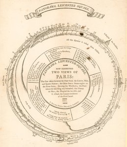 H. A. Barkers zwei Ansichten von Paris, Panorama, Leicester Square, London von English School