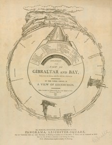 H. A. Barkers Ansicht von Gibraltar und der Bucht, Panorama, Leicester Square, London von English School