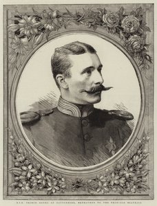 Seine Hoheit Prinz Henry von Battenberg, verlobt mit Prinzessin Beatrice (Gravur) von English School
