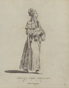 Kostüm einer persischen Dame im Jahr 1568 (Stich)