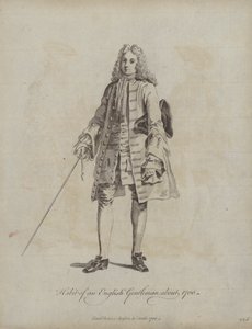 Kostüm eines englischen Gentlemans um 1700 (Stich)